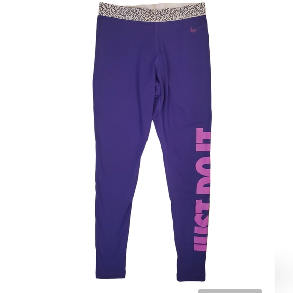 Nike Pro Women's Purple Pro Warm‎ Compression Tights Leggings Medium - Picture 1 of 8